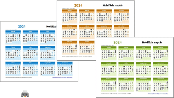 Holdnaptár nyomtatható (xlsx) – 3 kép